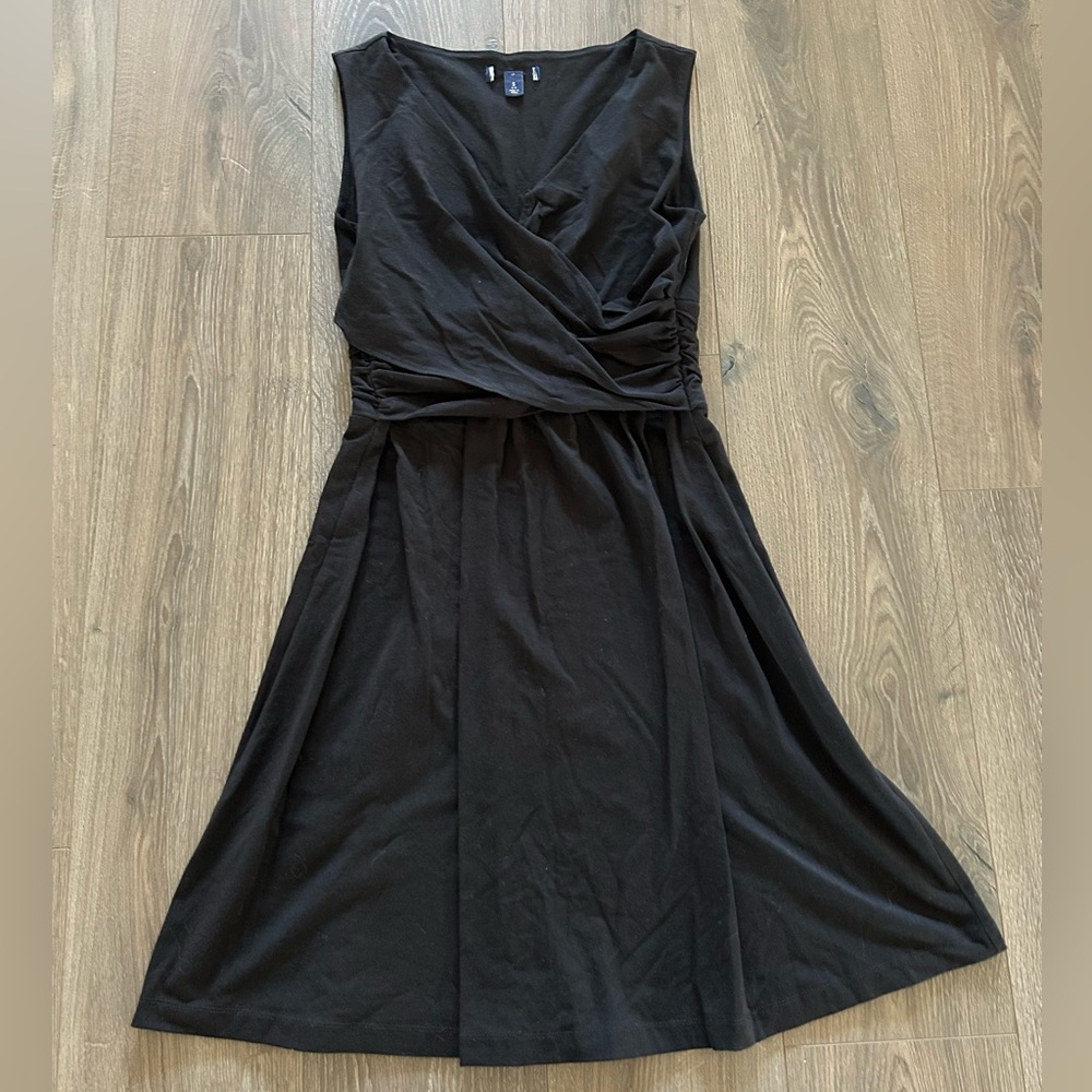 Lands end black crossover dress